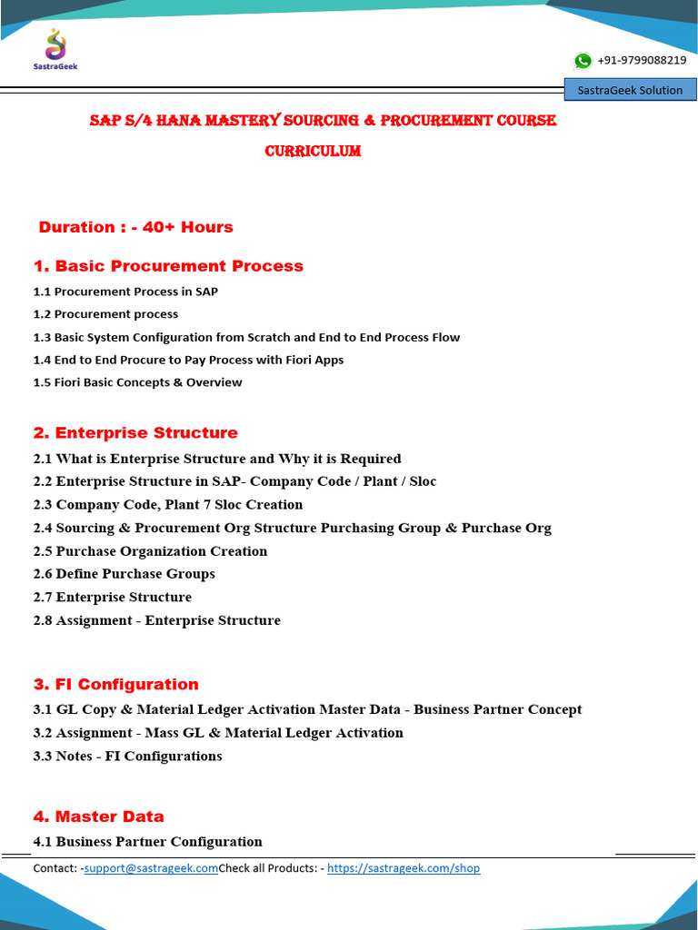 Mastery Sourcing & Procurement Course Curriculum | PDF | Invoice ...