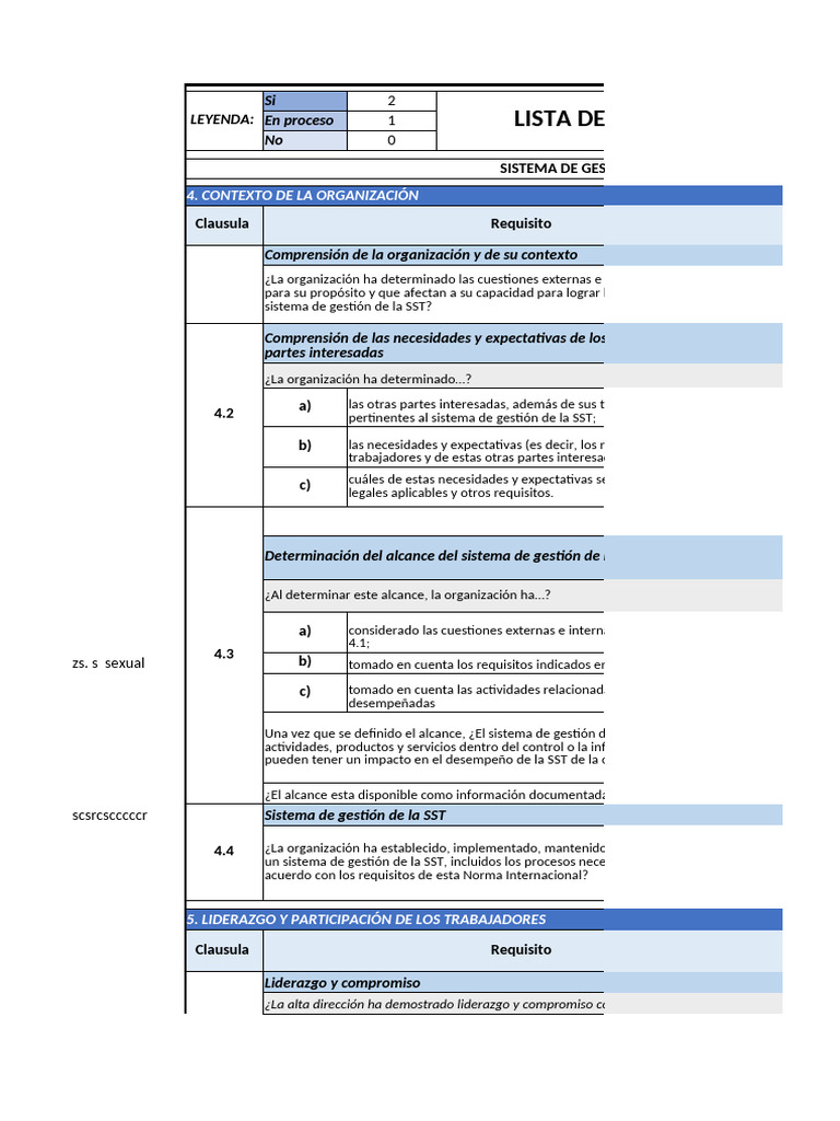 Copia de Check List Auditoria-IsO-45001-2018 | PDF | Auditoría ...