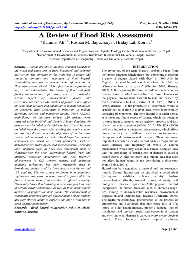 A Review of Flood Risk Assessment | PDF | Flood | Hazards