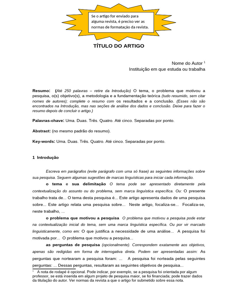 Estrutura de Artigo Acadêmico: Guia Completo | PDF | Publicações ...