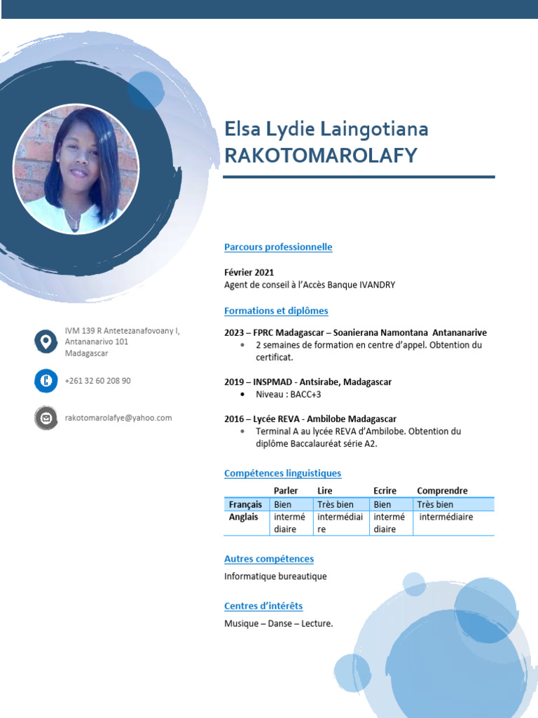 CV d'Elsa Lydie Laingotiana | PDF
