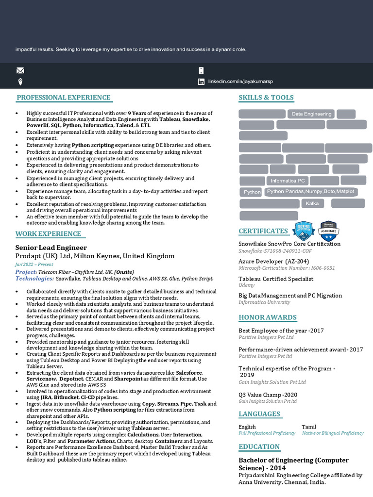 Data Engineer & Analyst with 9 Years' Experience | PDF | Microsoft Sql ...
