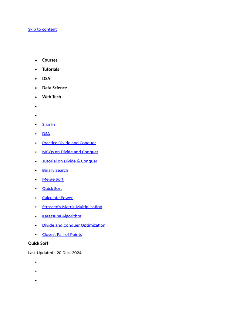 Quick Sort Algorithm Explained | PDF | Algorithms And Data Structures ...