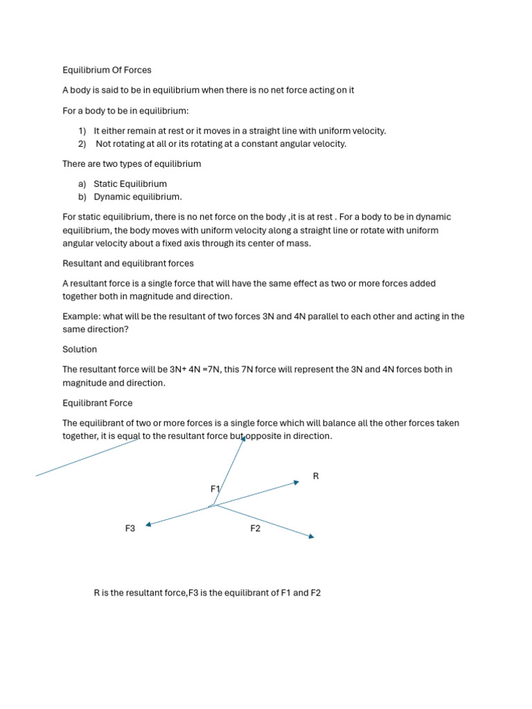 Understanding Equilibrium of Forces | PDF | Force | Center Of Mass