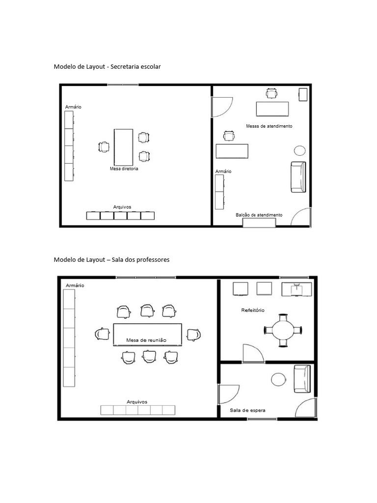 Modelos de Layout Escolar Diversificados | PDF