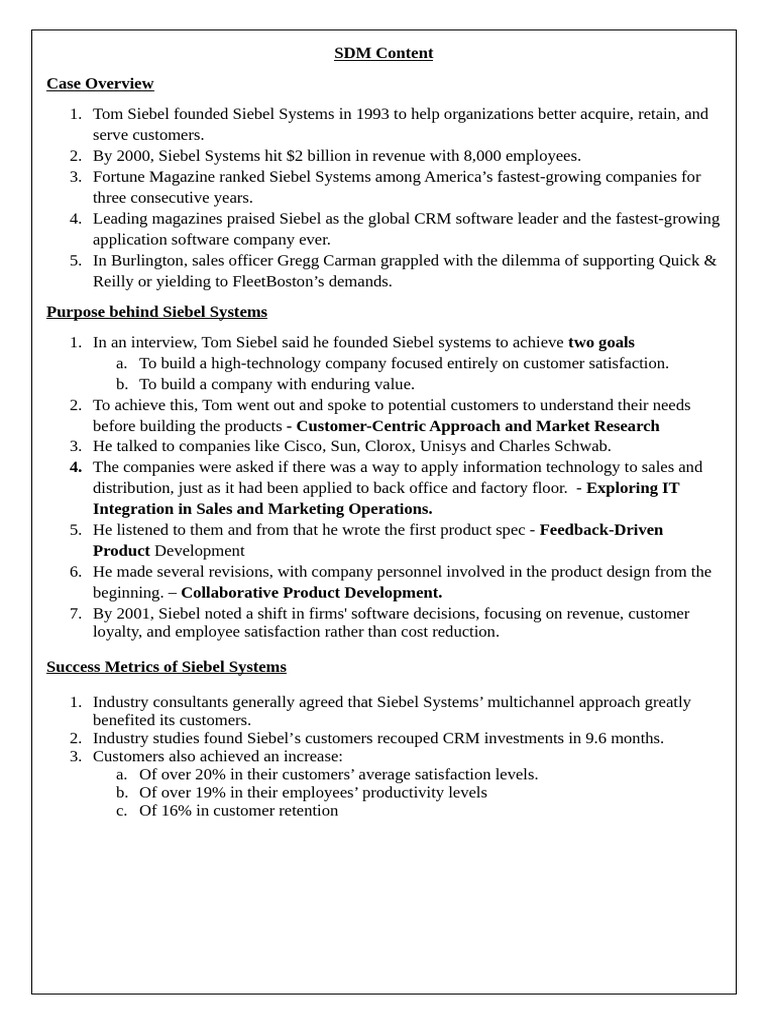 SDM Content | PDF