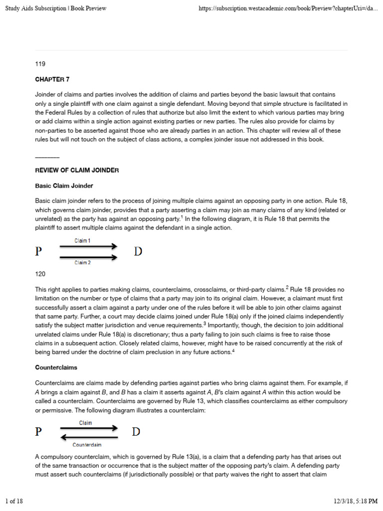 Joinder of Claims and Parties Explained | PDF | Intervention (Law ...