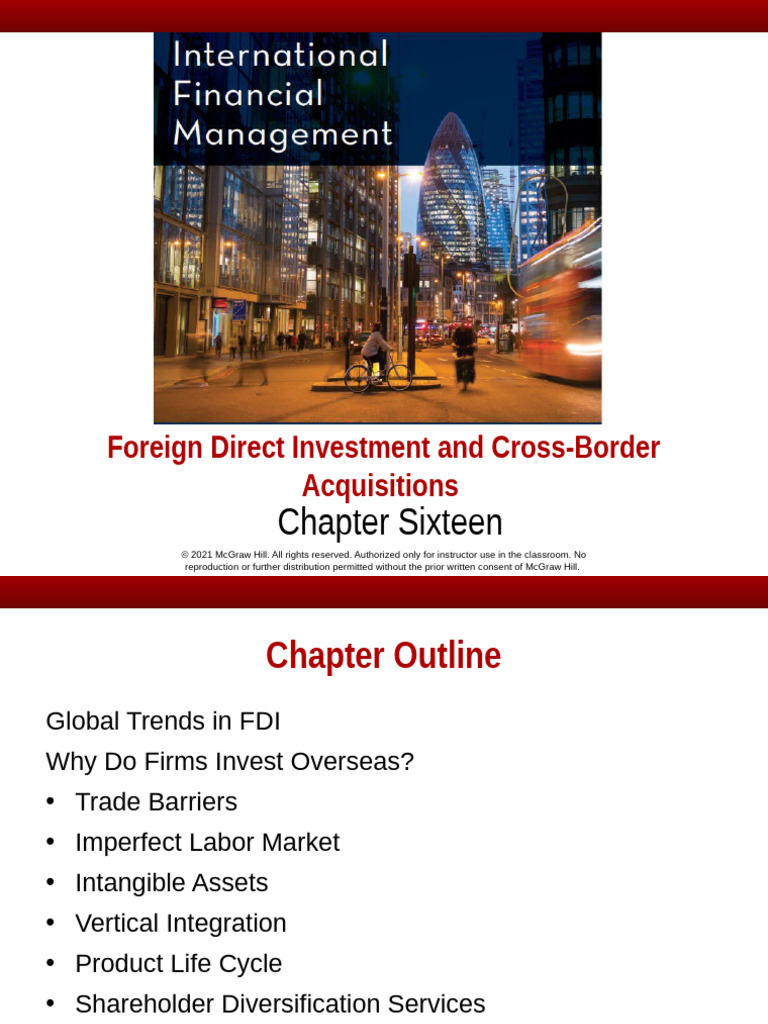CHapter 16 FDI and M & A | PDF | Foreign Direct Investment | Mergers ...