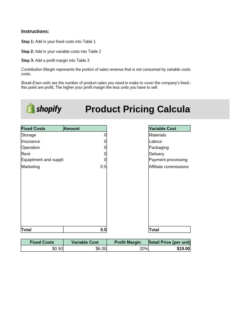Product Pricing Calculator | PDF