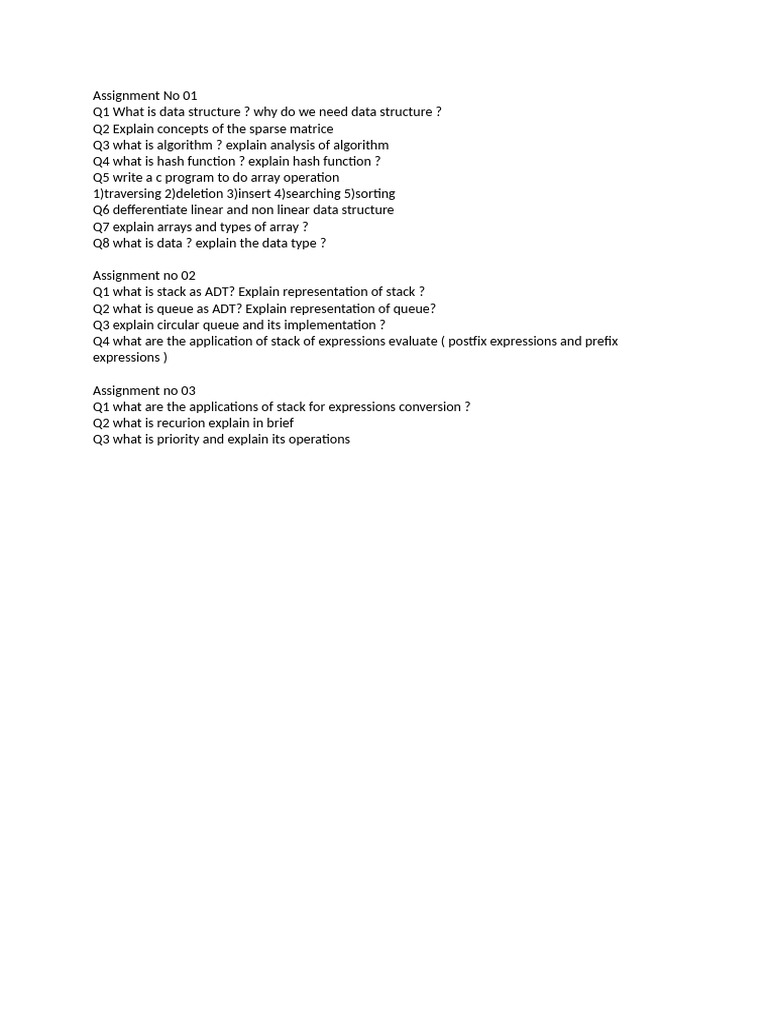 Data Structure Assignment | PDF