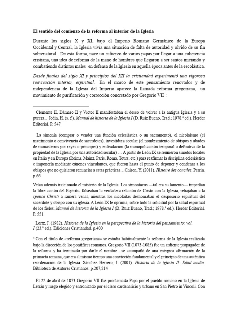 Reforma Gregoriana en la Iglesia Medieval | PDF | Iglesia Católica