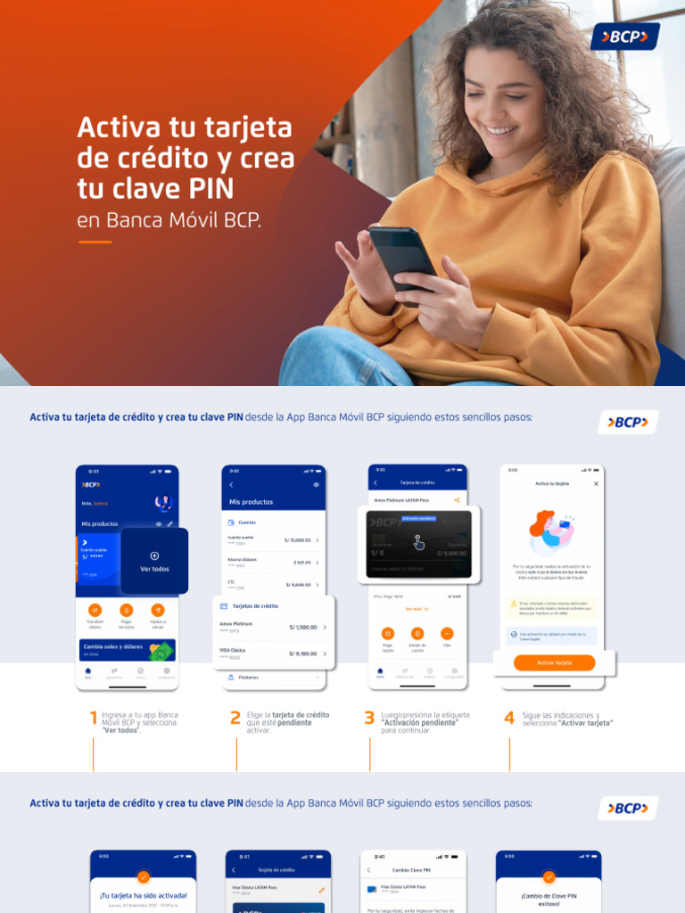 Activa tu tarjeta y crea PIN en BCP | PDF
