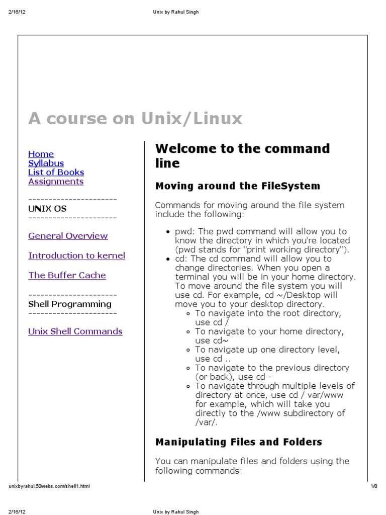Unix by Rahul Singh3 | PDF | Computer File | Directory (Computing)