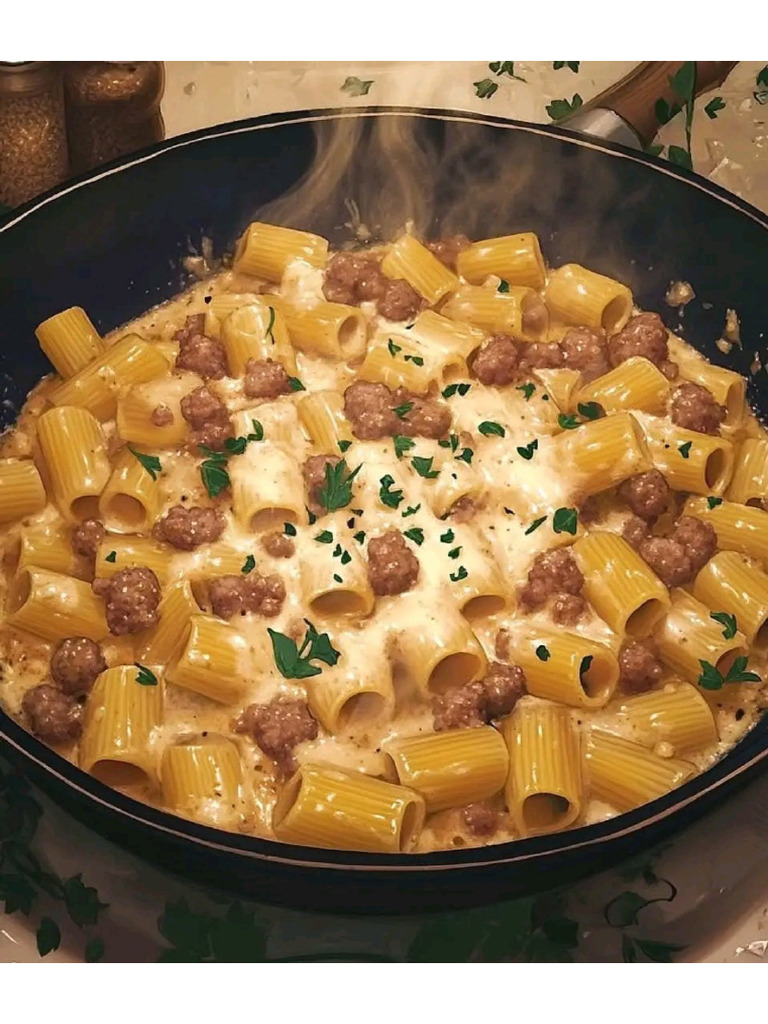 Ricetta Mezze Maniche Rigate Con Crema Di Fagioli e Salsiccia | PDF