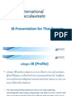 IB Presentation for Thai Parents - Thai Version on 16 Feb 12