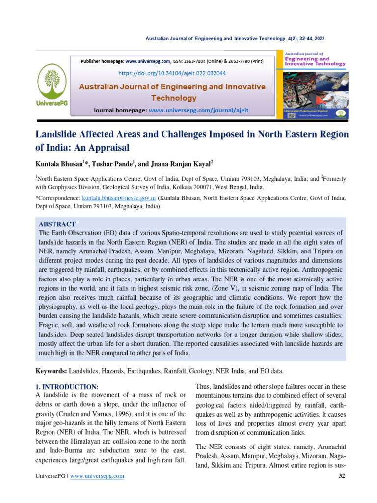 Landslide Hazards in Northeast India | PDF | Landslide | Himalayas