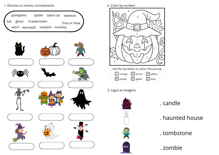Halloween monsters activities pdf