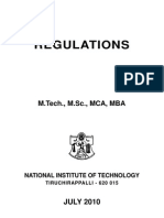 Regulations: M.Tech., M.SC., MCA, MBA