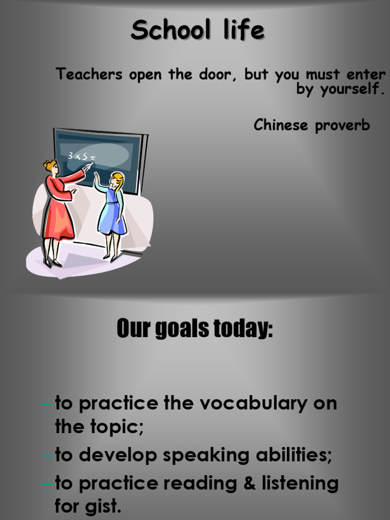School Life: Vocabulary and Rules | PDF | Cognition | Learning