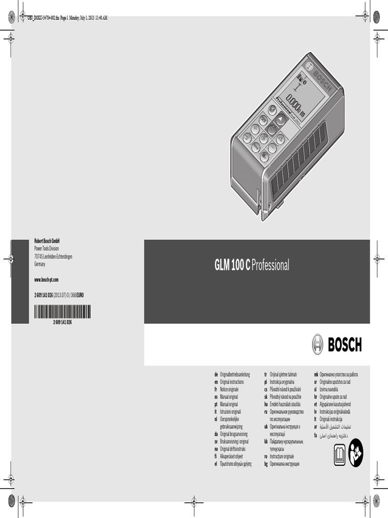 GLM 100 C Professional Manual 135402 | PDF