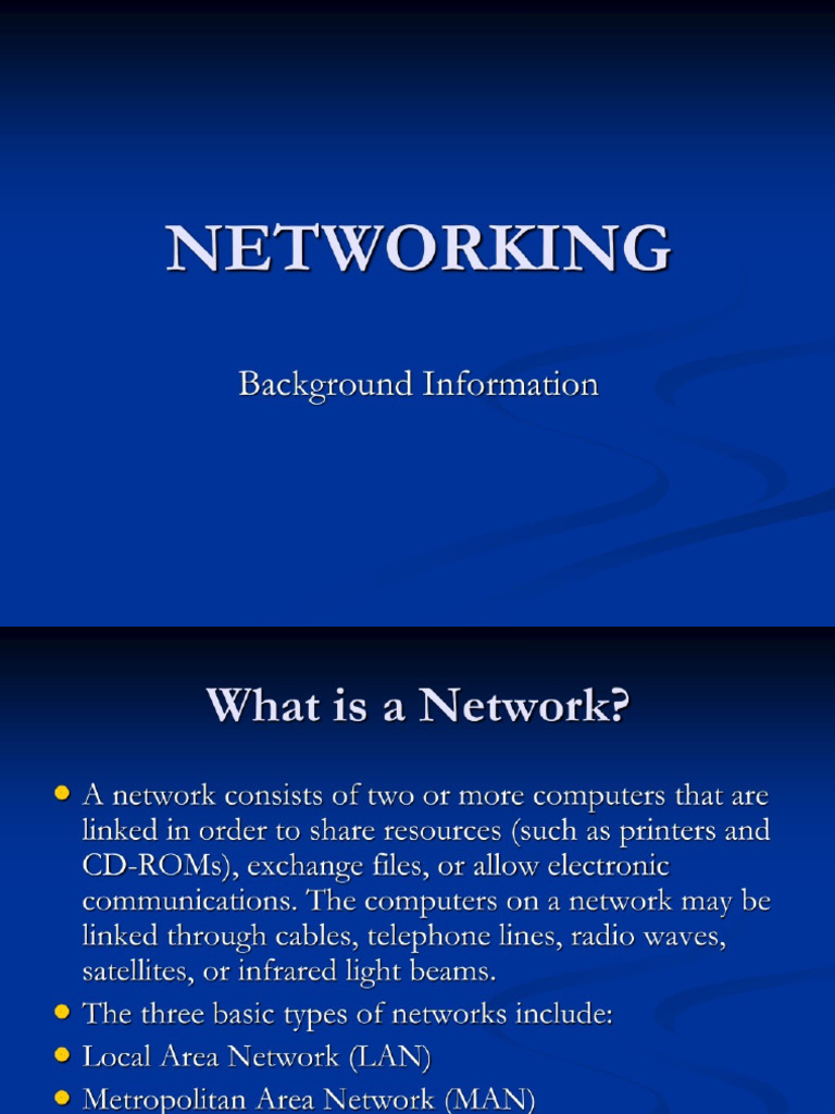 Networking Background Information | PDF