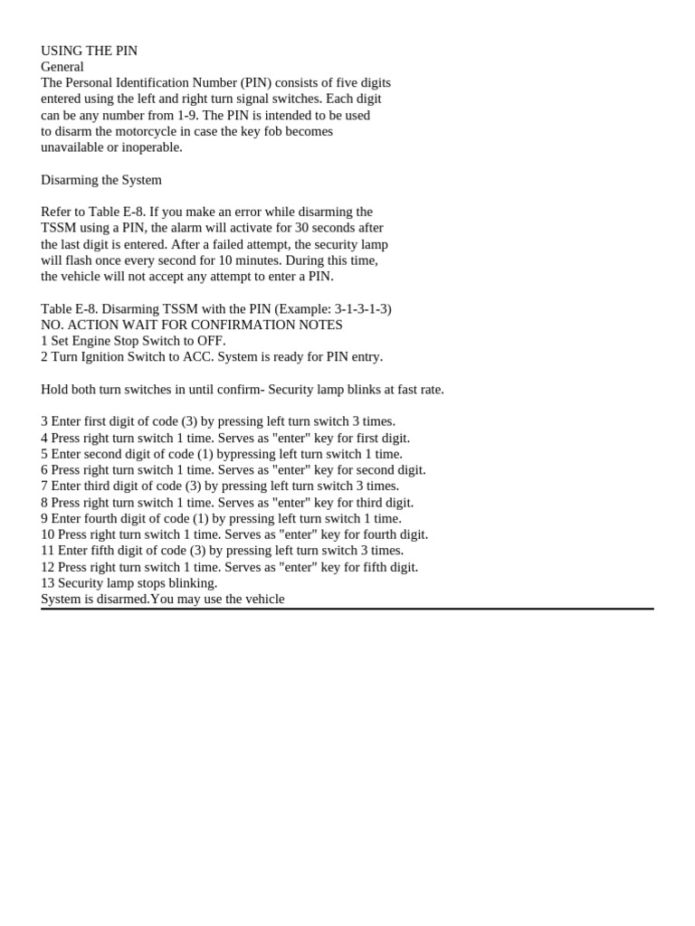 Motorcycle Pin Disarm Guide Pdf