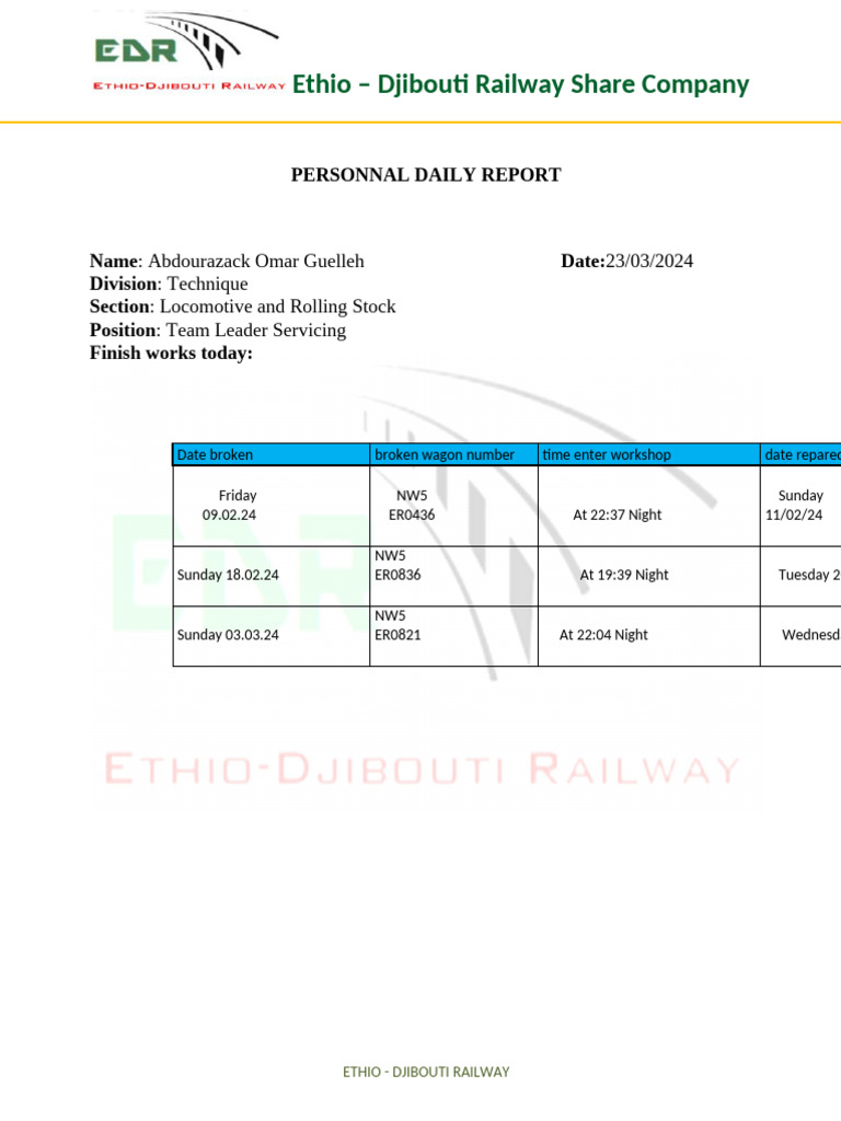 Railway Maintenance Summary | PDF