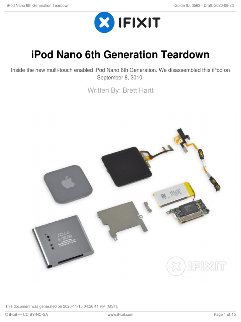 iPod Nano 6th Gen Teardown Analysis | PDF | I Pod | I Pod Touch