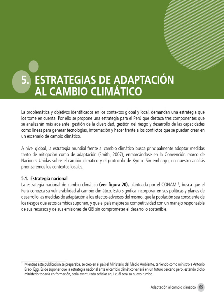 Estrategias de Adaptación Al Cambio Climático: 5.1. Estrategia Nacional ...