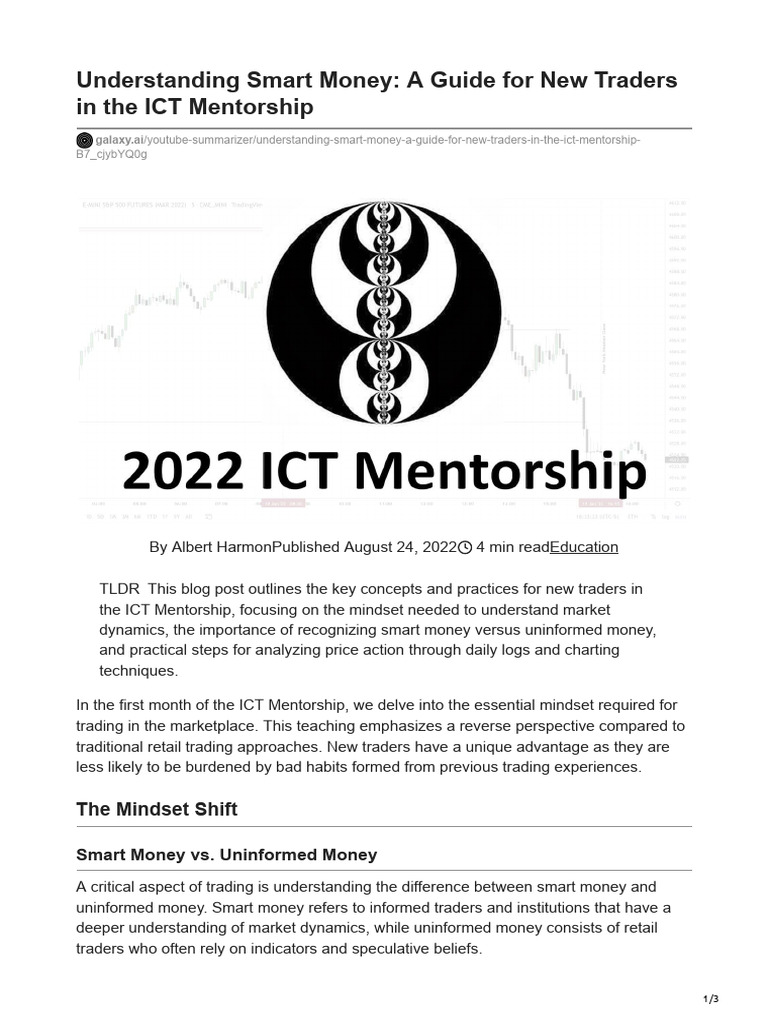 Galaxy ai understanding smart money a guide for new traders in the ict