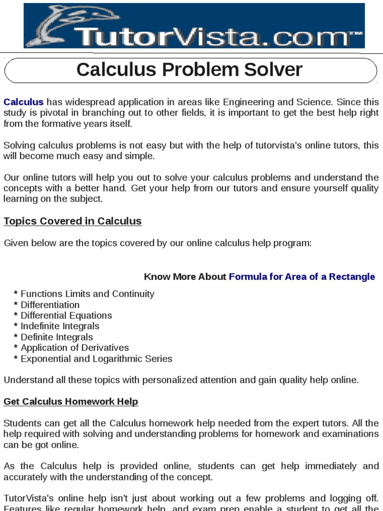 Online Calculus Help and Tutoring | PDF | Equations | Calculus