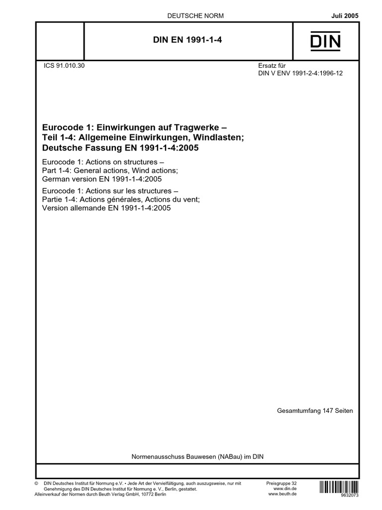 Din en 1991-1-4 | PDF