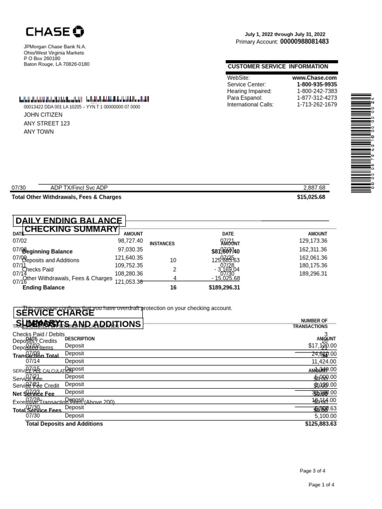 USA Chase Bank (MConverter - Eu) | PDF | Cheque | Deposit Account