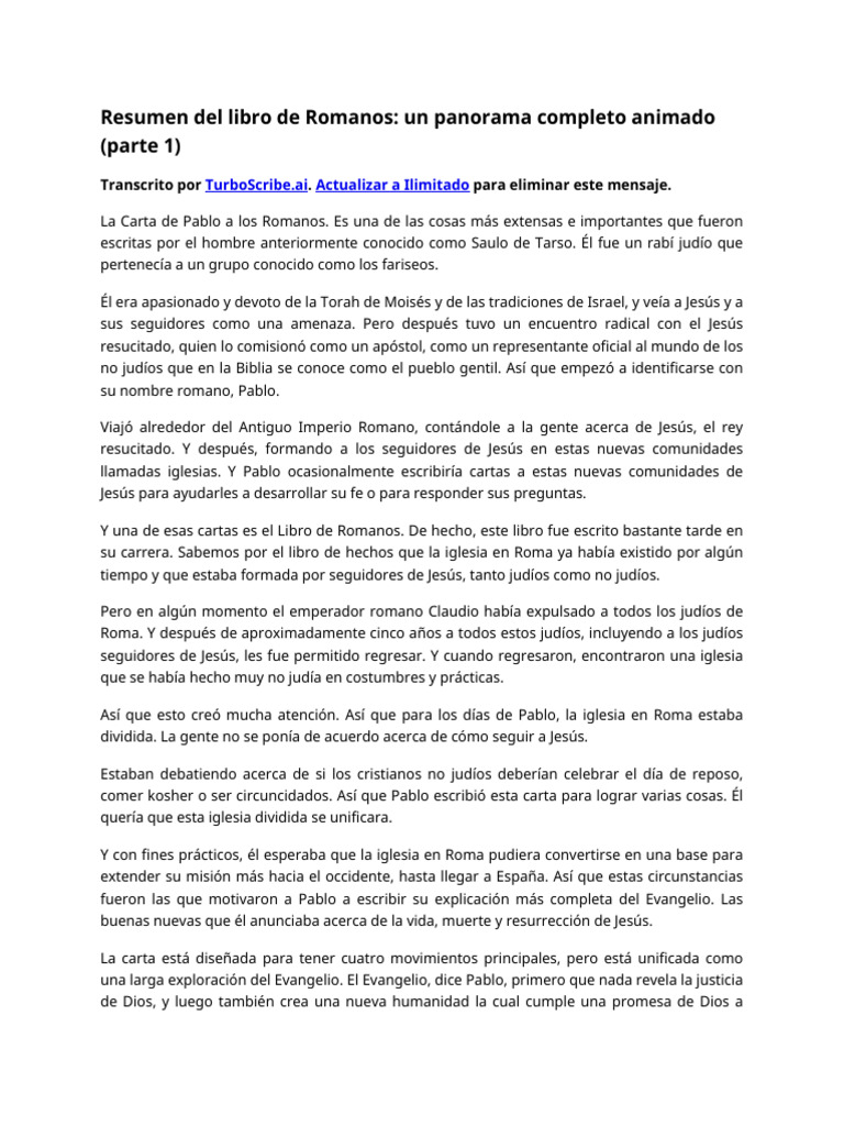 Resumen de Romanos 1-4: Justicia y Fe | PDF | Pablo el apóstol | Jesús