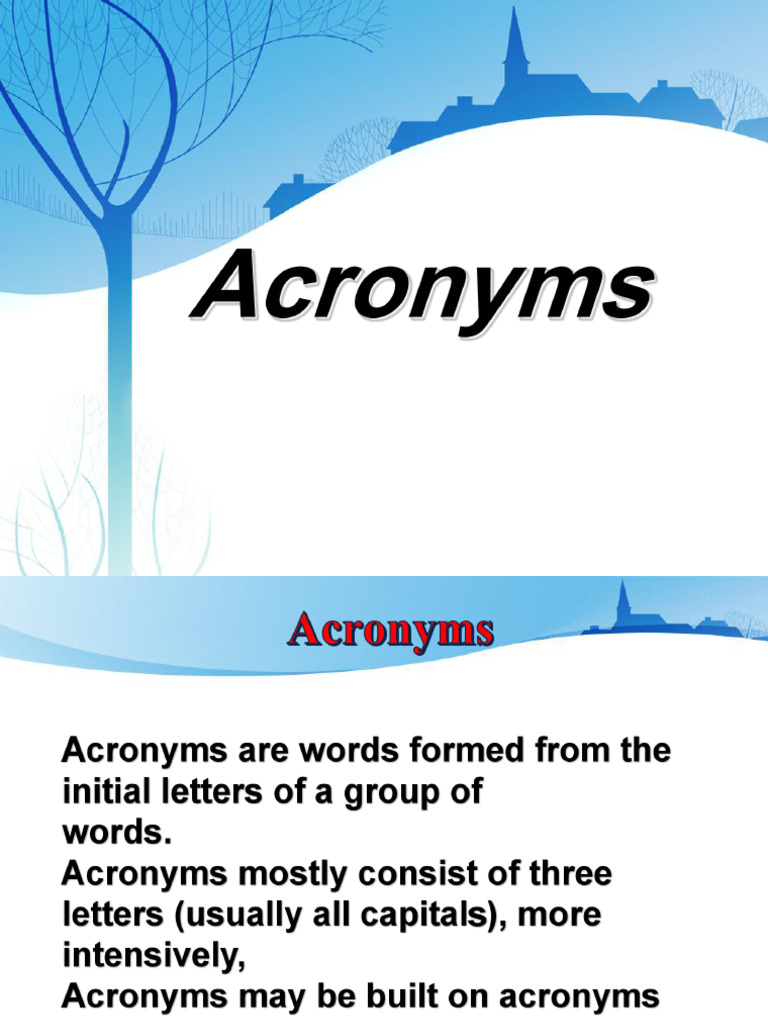 Acronyms | PDF | Acronym