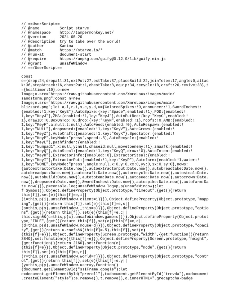 Starve.io Script for 2024 Exploits | PDF | Software Engineering ...