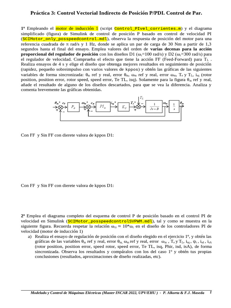 Control PDI y Torque en Motores Eléctricos | PDF | Mecanica clasica ...