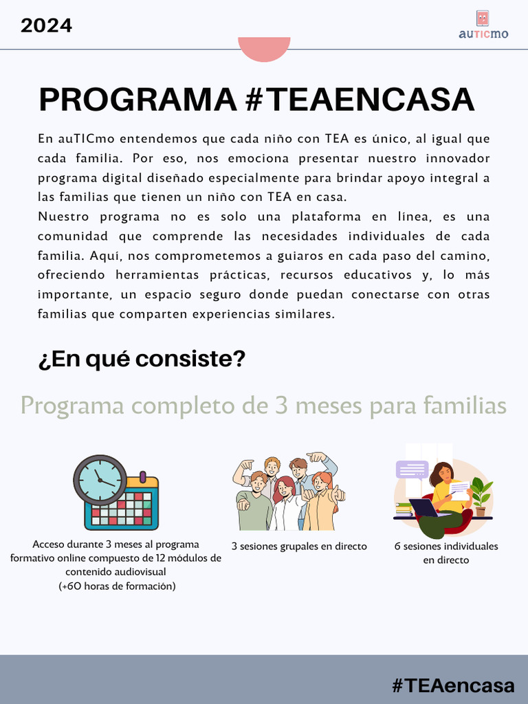 Programa de Apoyo para Familias con TEA | PDF | Espectro autista ...