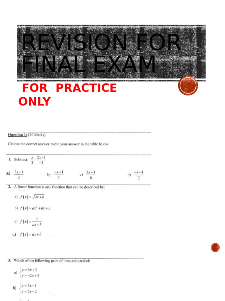 Revision For Final 2023 | PDF