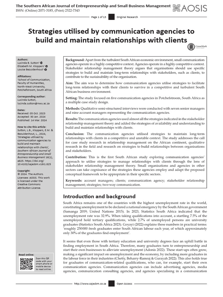 Strategies Utilised by Communi | PDF | Qualitative Research | Communication