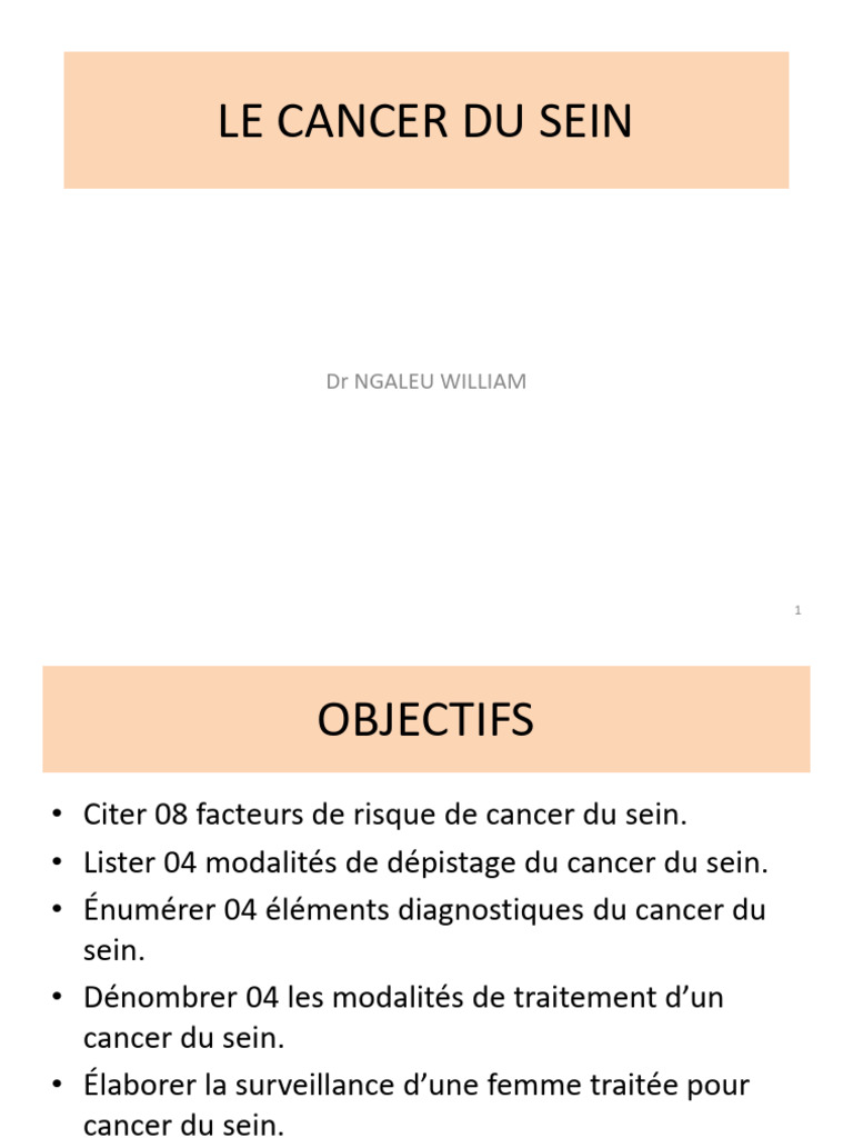 Facteurs et Dépistage du Cancer du Sein | PDF | Cancer du sein | Cancer