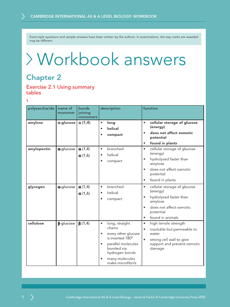 AS & A Level Biology Workbook Guide | PDF | Fatty Acid ...
