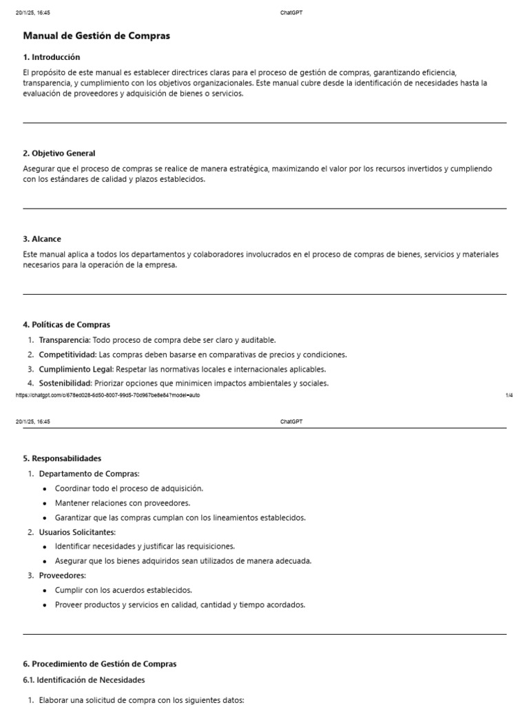 Manual de Gestión de Compras Eficiente | PDF | Calidad (comercial ...