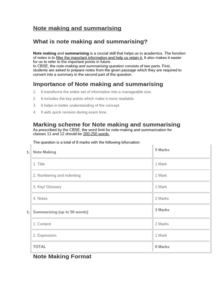 Note making and summarizing pdf artificial intelligence