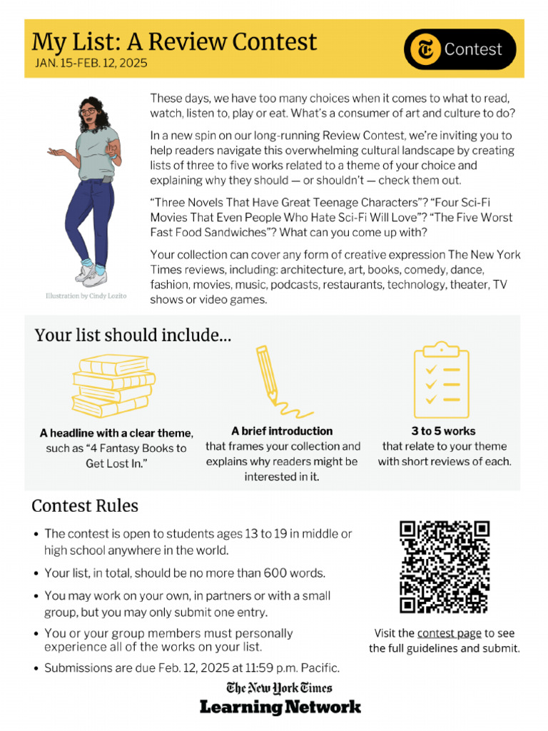 Review Contest: Create Your Themed Lists | PDF