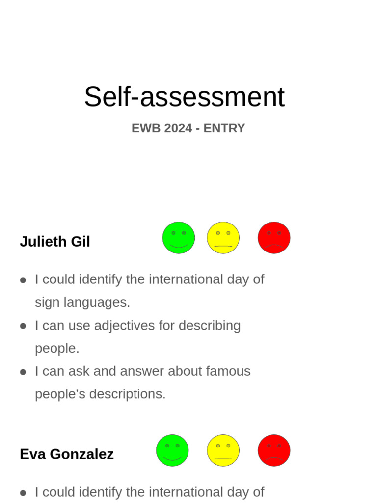 Week 14 - Self-Assessment - Entry | PDF