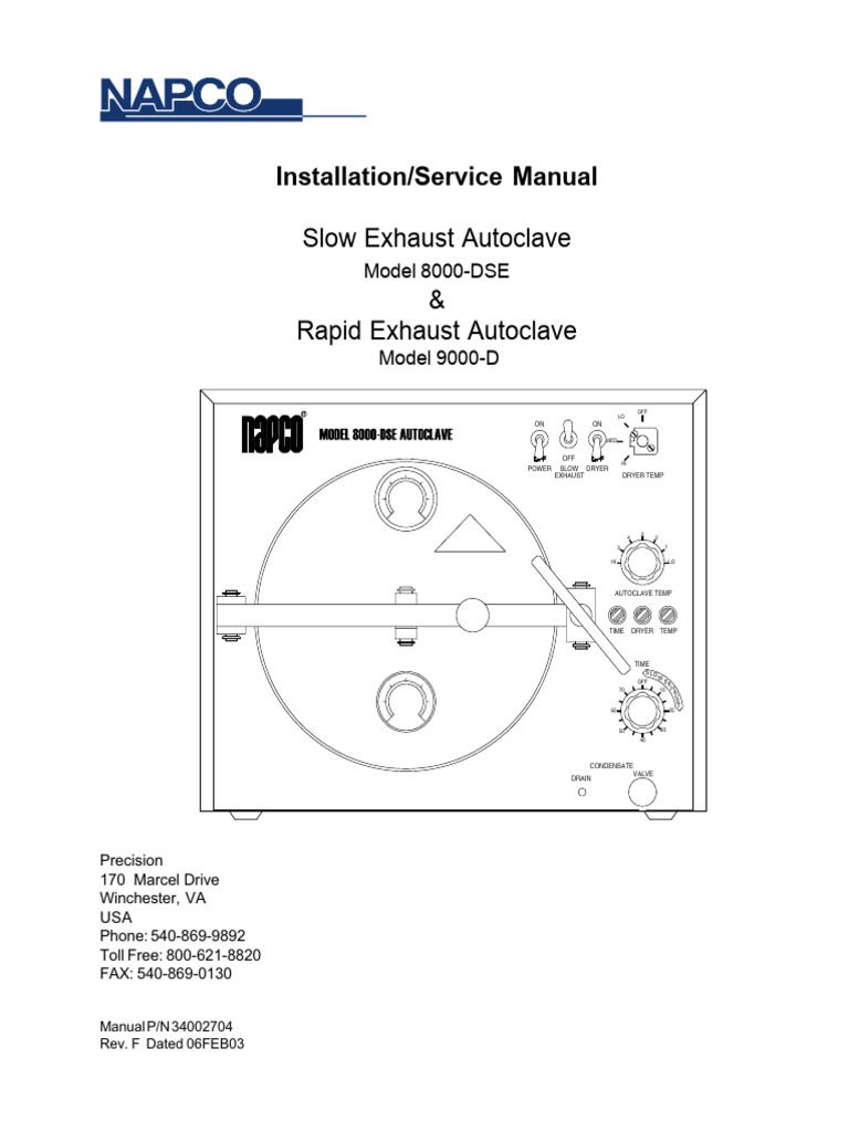 Autoclave Installation & Service Manual | PDF | Sterilization ...