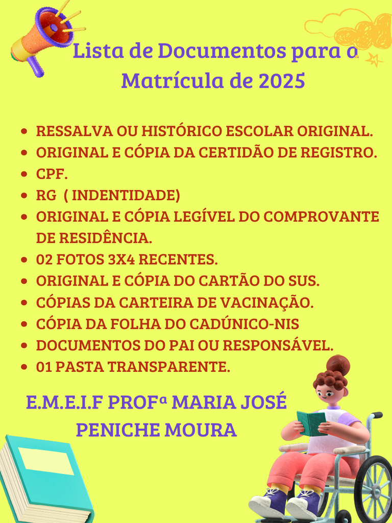 Documentos para Matrícula 2025 | PDF