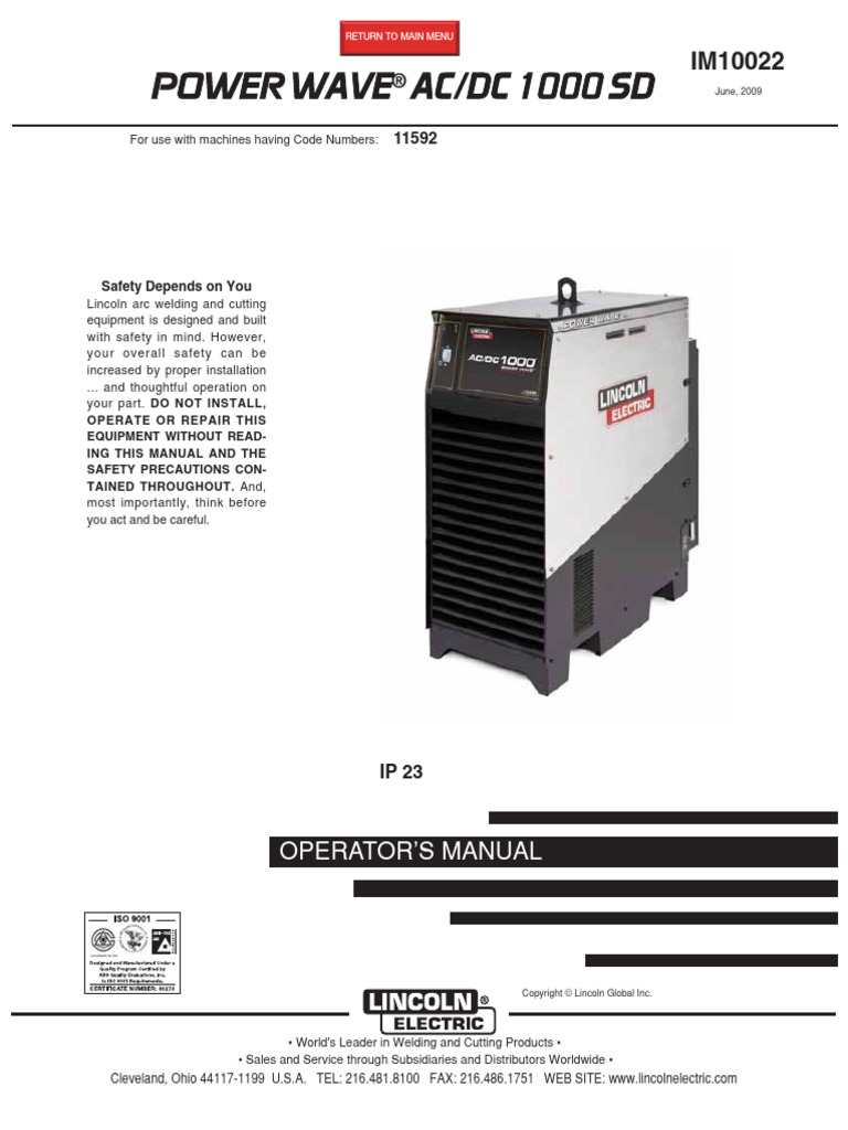 Power Wave AC-DC 1000 | PDF | Welding | Construction