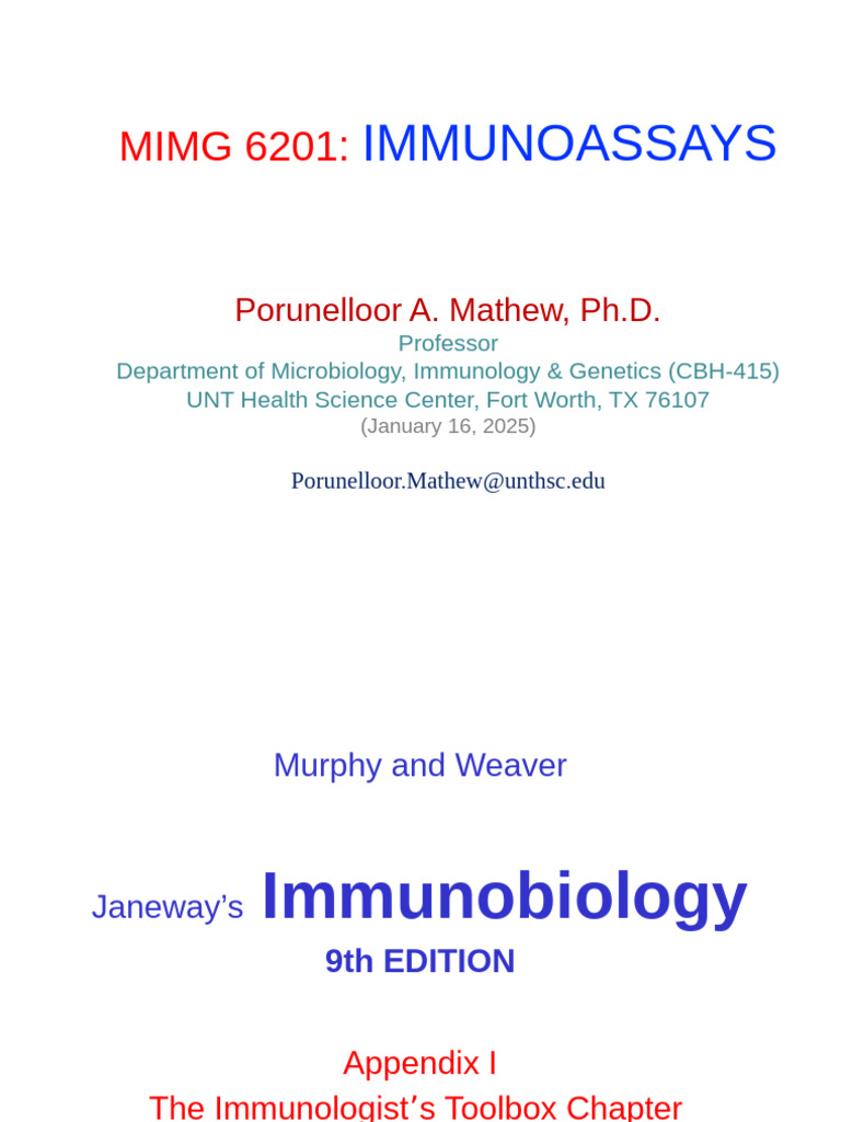 MIMG6201 L5,6 Immunoassays PMathew011625 | PDF | Antibody | Elisa